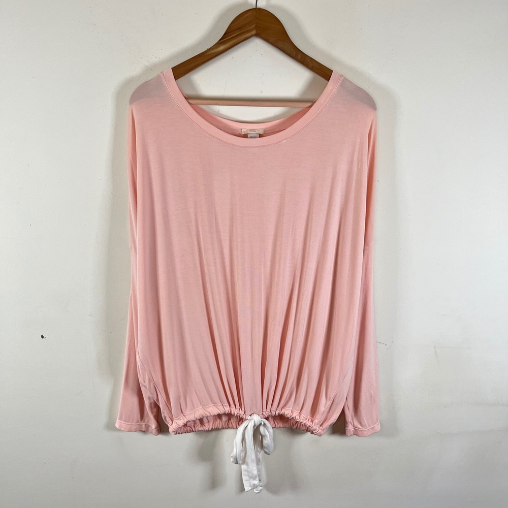 Eberjey Gisele Modal Slouchy PJ Top Rose Cloud Pink Drawstring Lounge Large